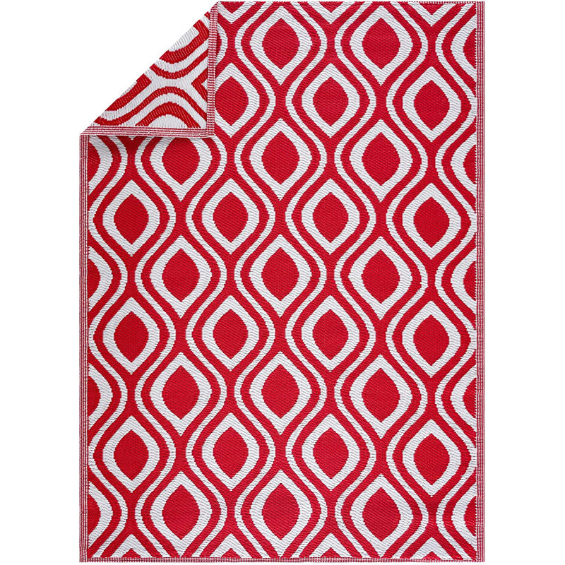 Langley Street Hedlund Red/White Indoor/Outdoor Rug Wayfair